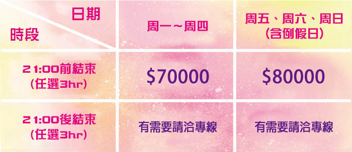 信義派對場地價格表