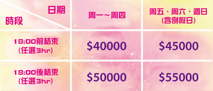 林森派對場地價格表